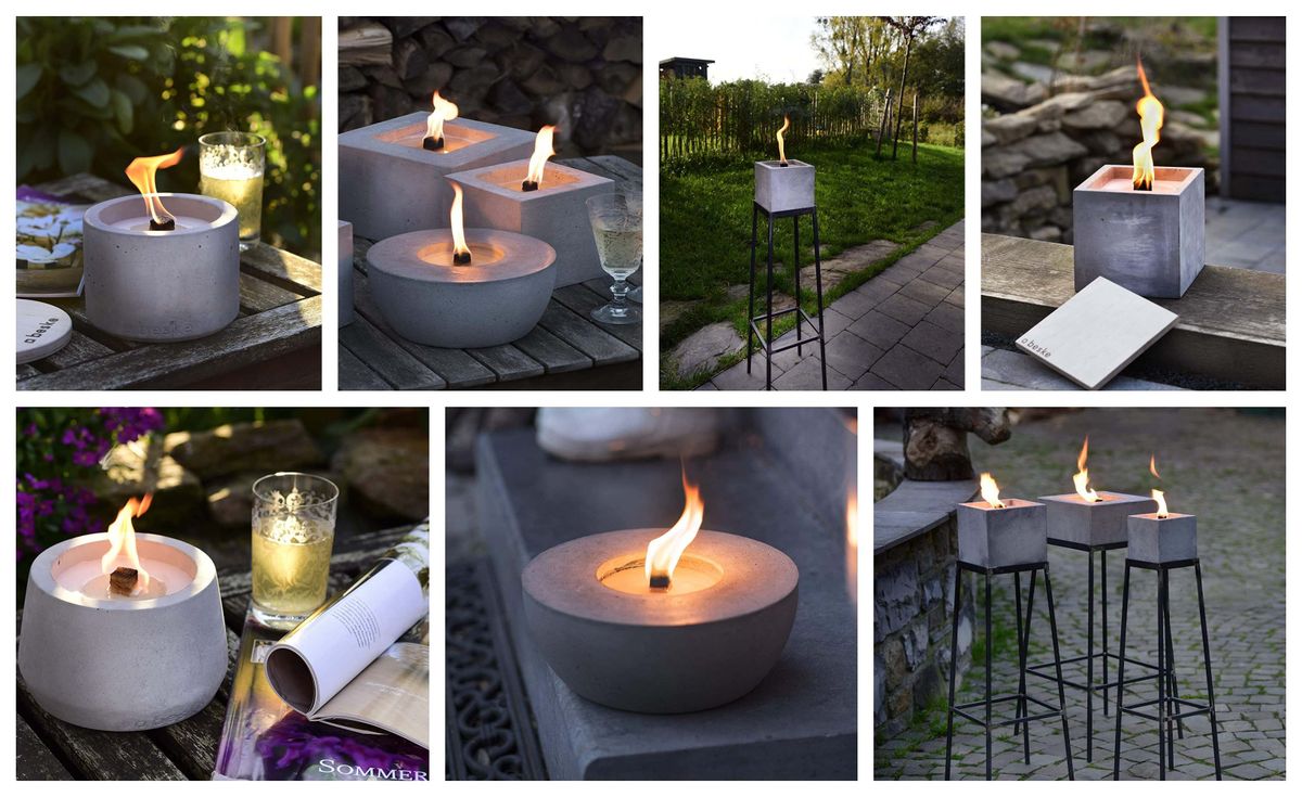 Große Kerzen für den Garten – Betonfeuer für Outdoor-Bereich :)