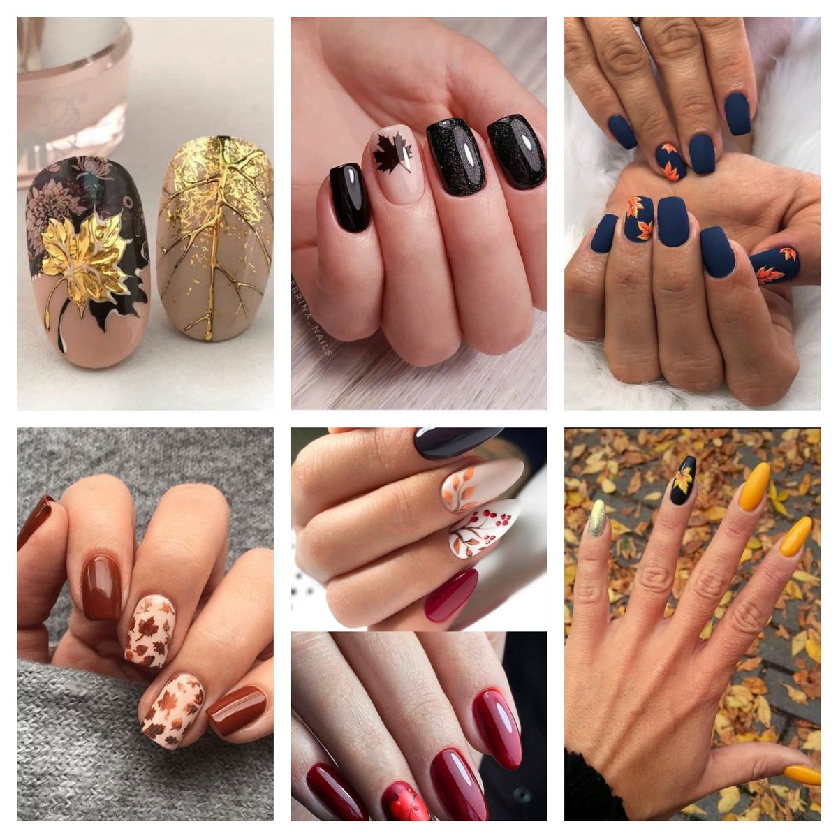 Wunderschöne Herbst Nagel-Designs mit Blätter