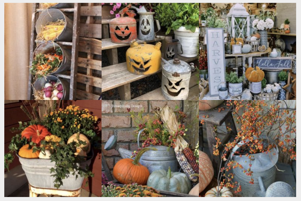 Die SCHÖNSTEN Dekorationen mit Zinkgegenständen für den kommenden Herbst :)