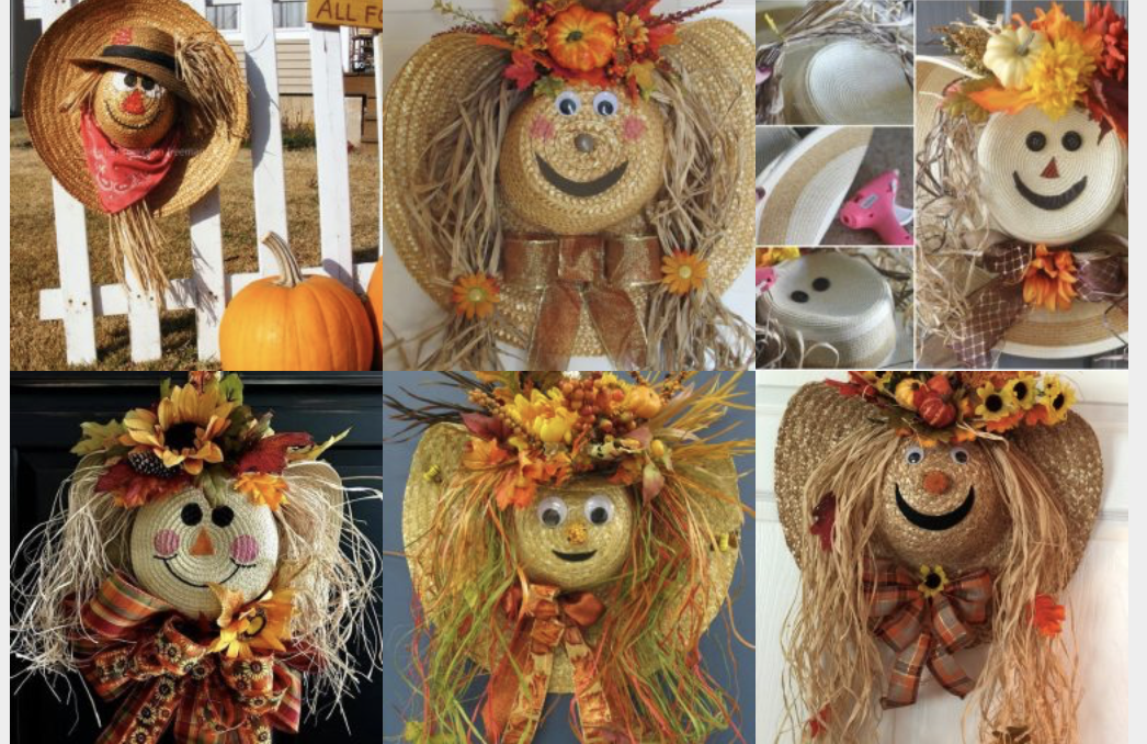 Niedliche Türkränze aus Strohhüten selber basteln :)