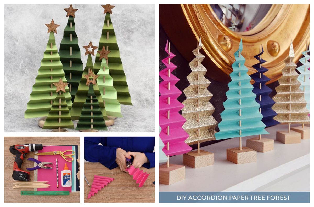 DIY: Einfache Weihnachtsbäumchen aus Papier :)