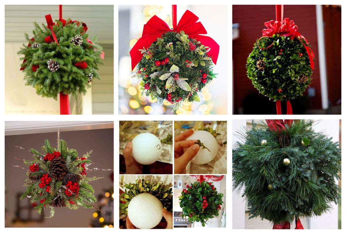 DIY Weihnachtskugeln mal anders: aus Tanne und Efeu :)