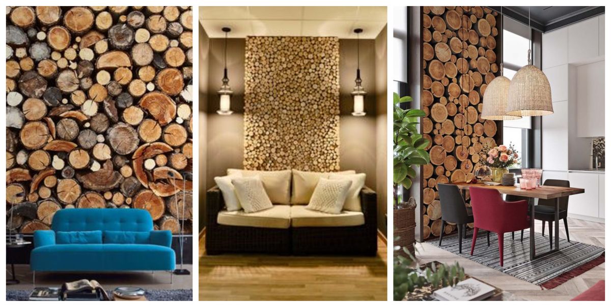 Originelle DIY-Wand aus Holzscheiben :)