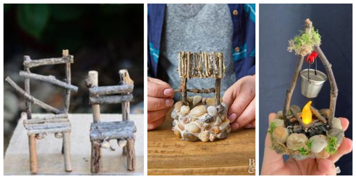 Freizeitbeschäftigung: Miniaturen aus Zweigen basteln :)