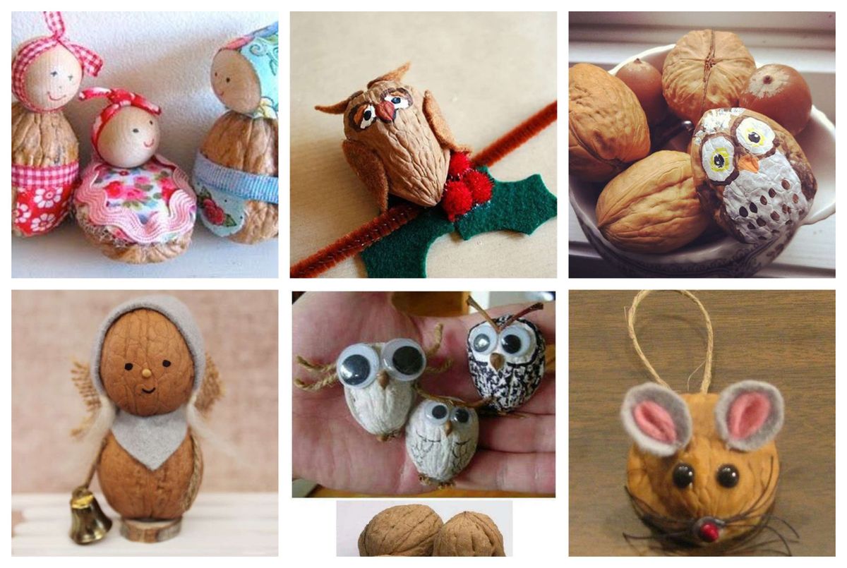 Mit Nussschalen basteln: winterliche Bastelideen für eure Kinder :)