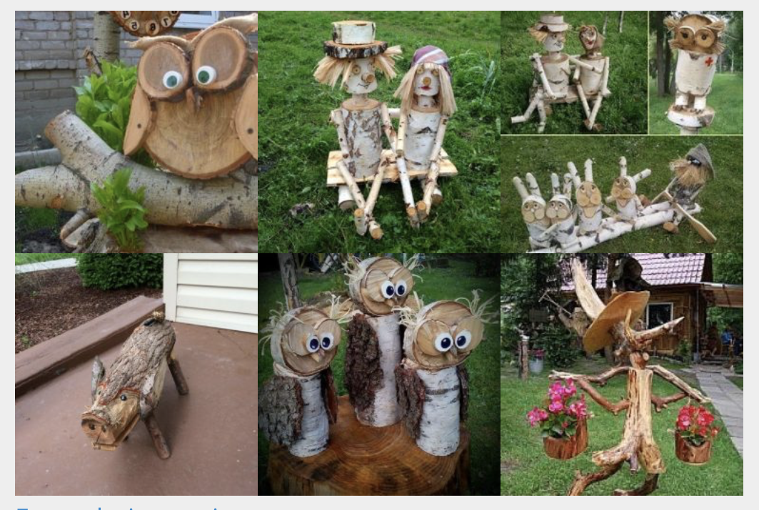 Witzige Gartenfiguren aus Holz und Baumscheiben :D