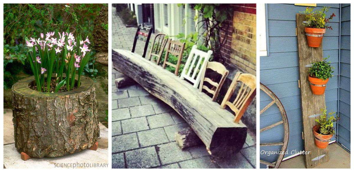 25 Ideen für einzigartige Gartendeko aus Holz :)