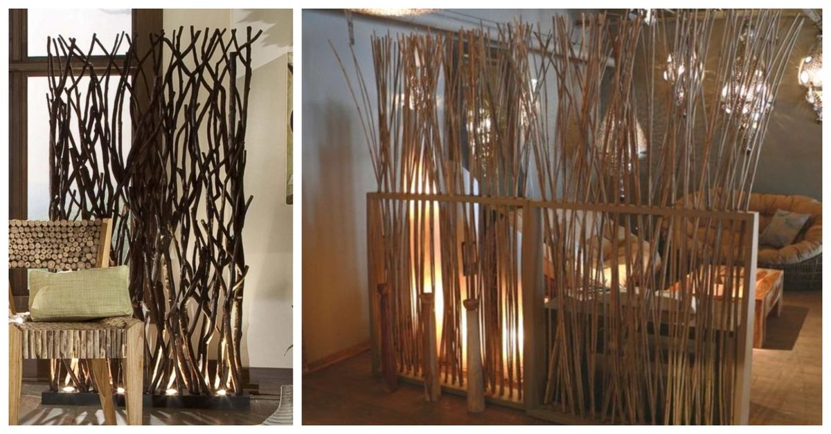 Extrem hübsche Raumteiler aus Ästen und anderen Naturmaterialien :)