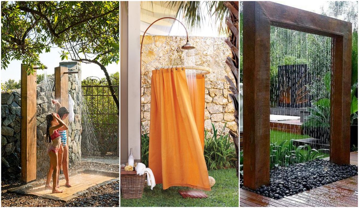 Gartendusche – 10 stilvolle (und praktische) Ideen