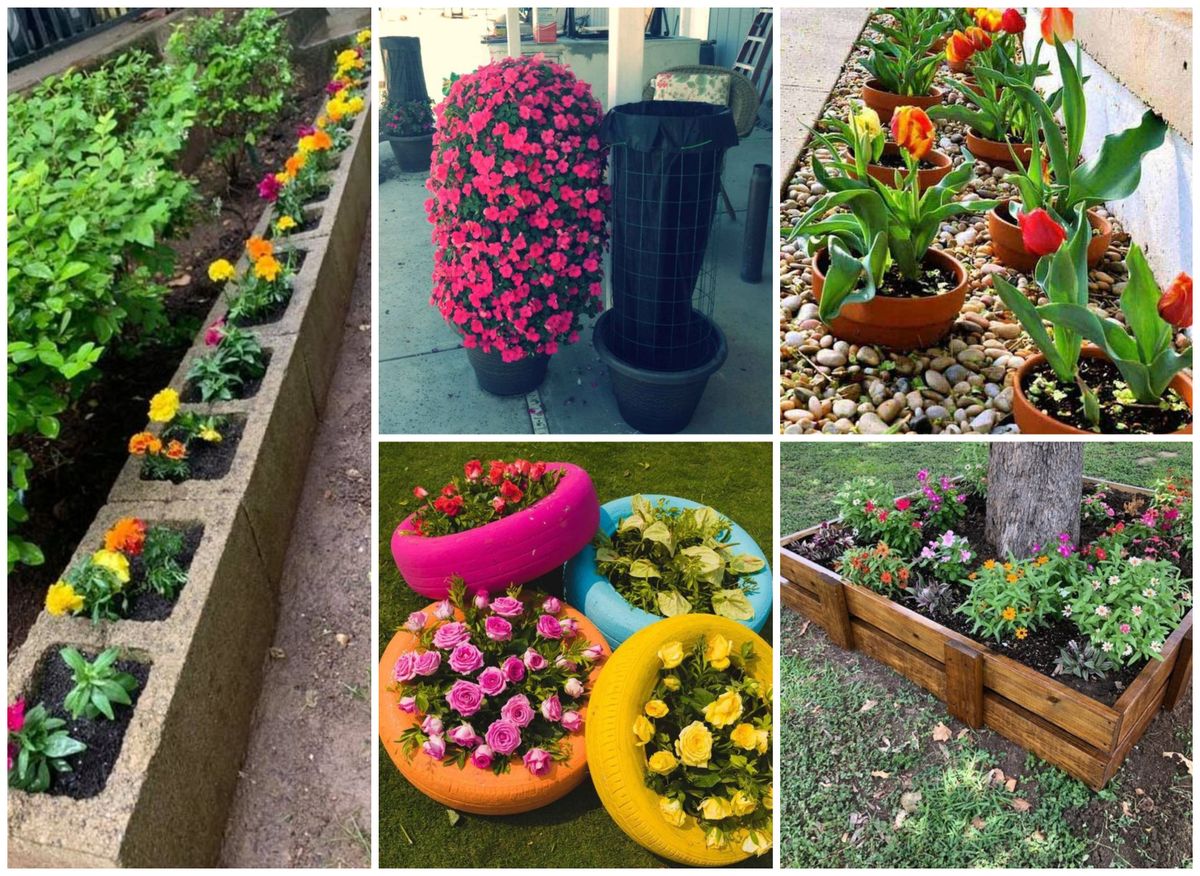 12 Wunderschöne kreative Blumenbeet-Ideen zum Ausprobieren