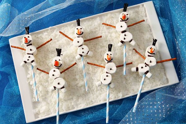 21 süße Schneemänner aus Marshmallows