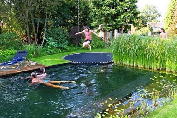 Das Trampolin im Garten