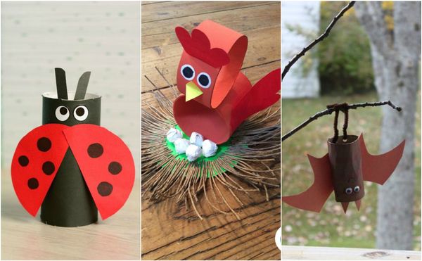 12 nette Tiere aus Papierrollen :)