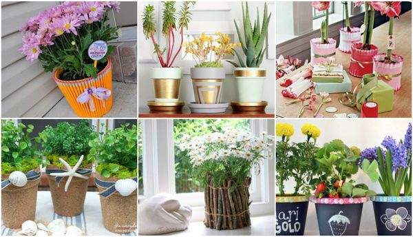 Langweilige Blumentöpfe aufpeppen – 15 originelle Ideen :)