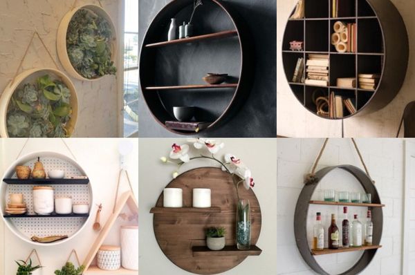 Runde Wandregale als praktische Dekoration