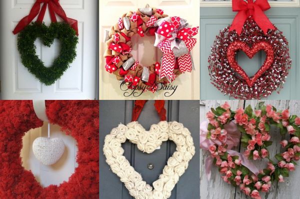 Hübsche Valentinstag-Türkränze