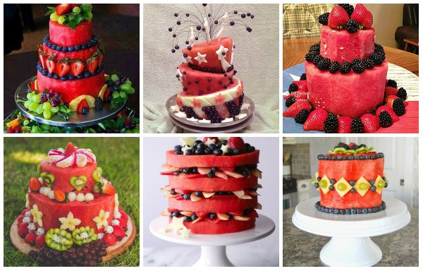 21 gesunde und kreative Sommer Torten aus Wassermelone