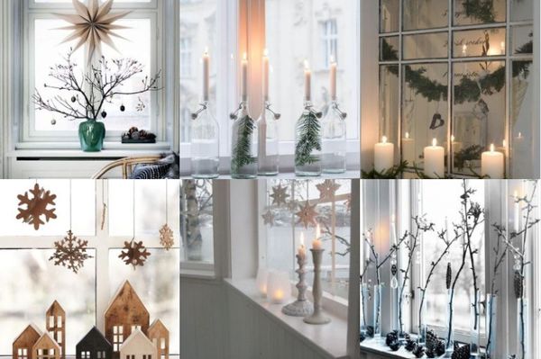 Hübsche winterliche und weihnachtliche Fensterdekorationen