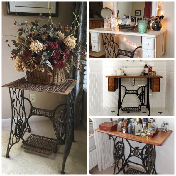 17 stilvolle Upcycling Ideen aus alter Nähmaschine