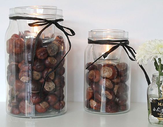 Natürliche Herbstdeko mit Kastanien! :)