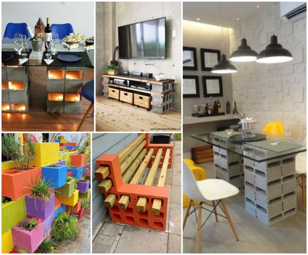 Cinder-Blöcken: kreative Diy Ideen für Drinnen und Draußen