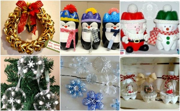 Einfache winterliche Bastelideen mit alten Plastikflaschen :)