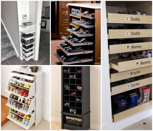 Platzsparende stilvolle Schuhschrank-Ideen