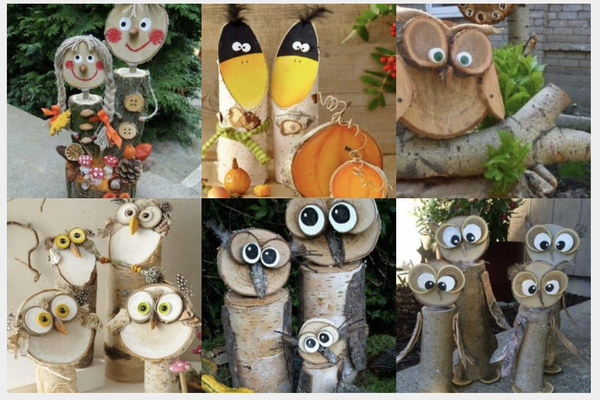 Süße Ideen mit Baumscheiben für den Herbst :)