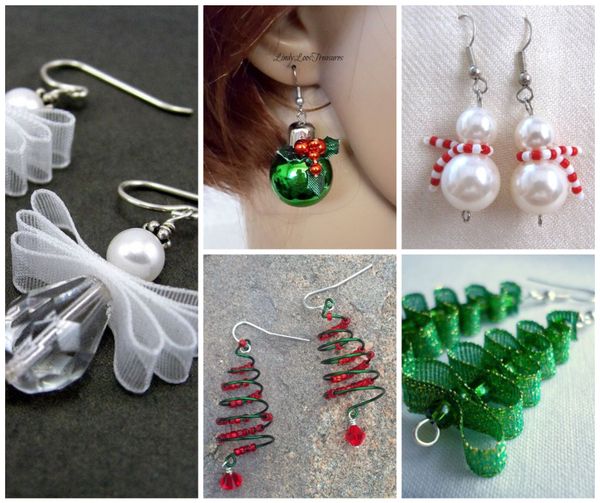 Selbstgemachte weihnachtliche Ohrringe – einfache und schöne