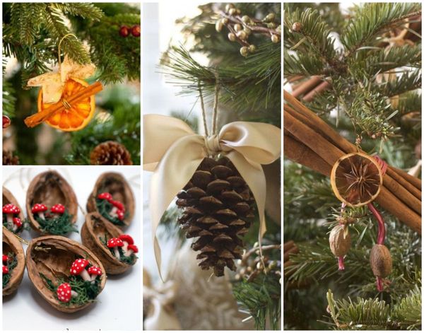 Tolle Weihnachtsbaum-Deko aus Naturmaterialien