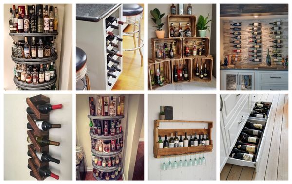 Schöne und praktische Aufbewahrungsideen für Weinflaschen :)