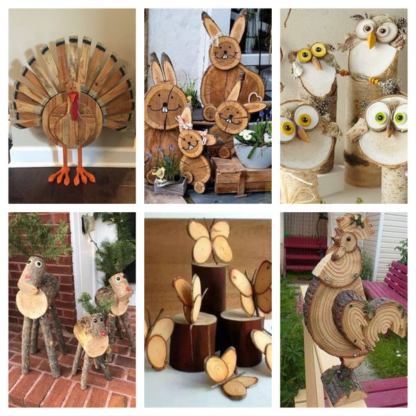 Super niedliche Tier-Gartenfiguren aus Naturmaterialien