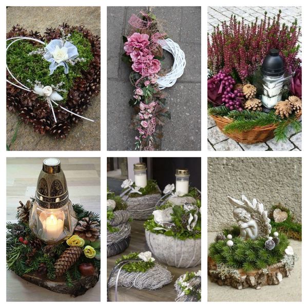 Grabschmuck und Kranz Ideen für Allerheiligen