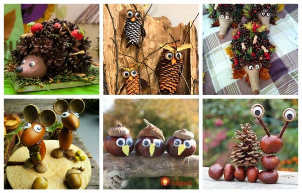 Herbstliche Bastelideen aus Naturmaterialien für Kinder :)