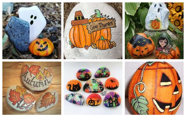 Bastelideen für Kinder: Steine bemalen mit herbstlichen Motiven :)