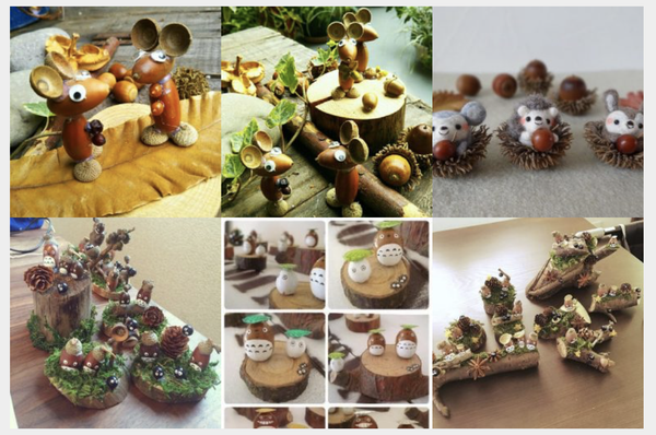 Mit Zapfen und Eicheln basteln – niedliche Landschaften mit Tieren :)