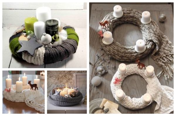 Last Minute Adventskränze aus Strick und Stoff basteln :)