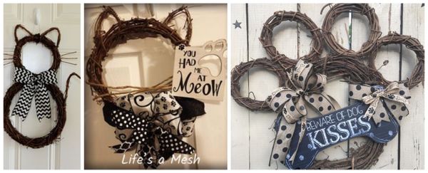 Originelle selbst gemachte Türkränze für Hunde- und Katzenliebhaber :)