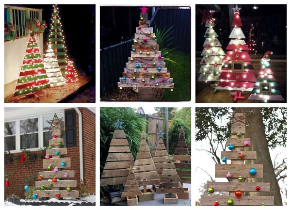 Weihnachtsbäume aus Holz oder Paletten für den Garten zum selber machen :)