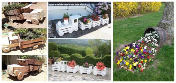 Ein DIY-Zug voller Blumen und andere ausgefallene Blumenkästen :)