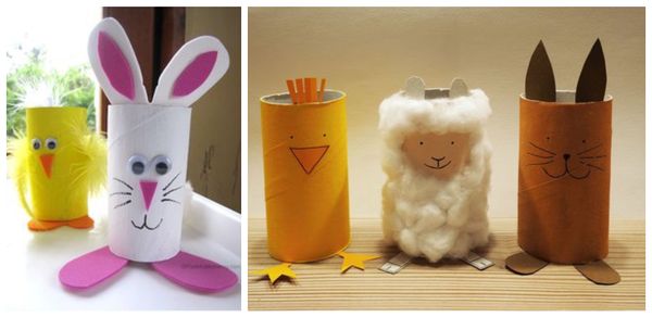Niedliche Ostern-Tiere aus Klopapierrollen basteln :)