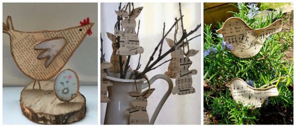 Nostalgische Frühlingsdeko aus altem Noten- und Bücherpapier :)