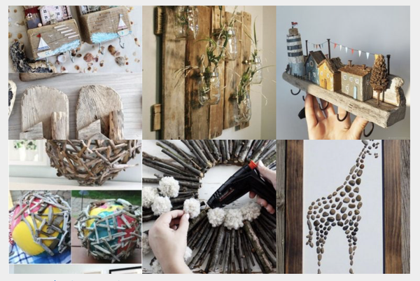 Günstige Wanddeko aus Treibholz, Steinen und anderen Naturmaterialien :)