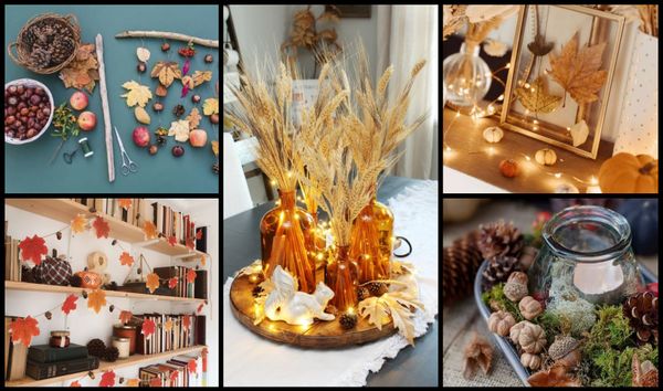 Gemütliche herbstliche Naturdekoration