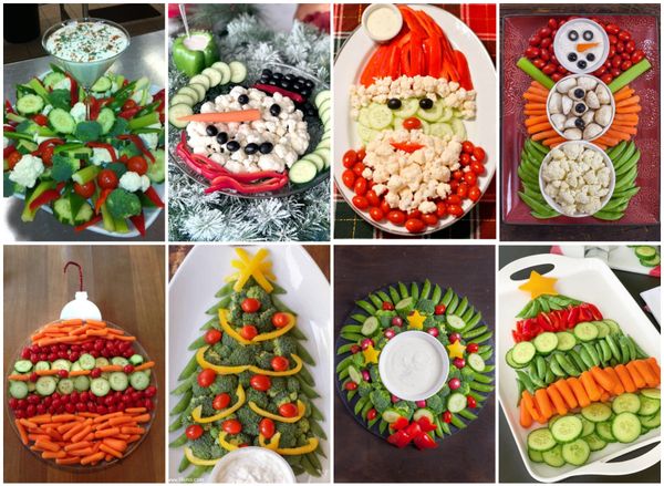 Einfache und festliche Weihnachts-Gemüseplatten