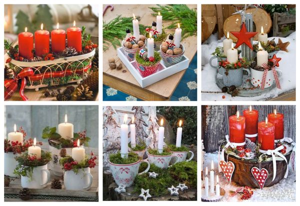 Wunderschöne Adventskränze im ländlichen Stil in Rot und Weiß :)