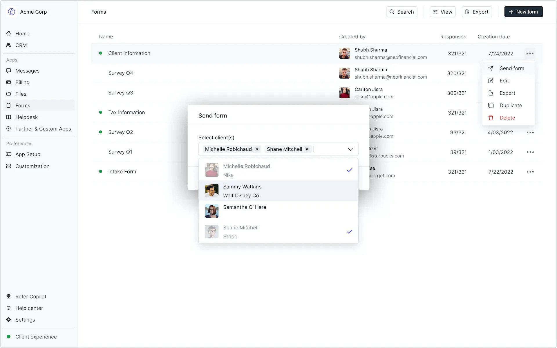 Form management in Assembly