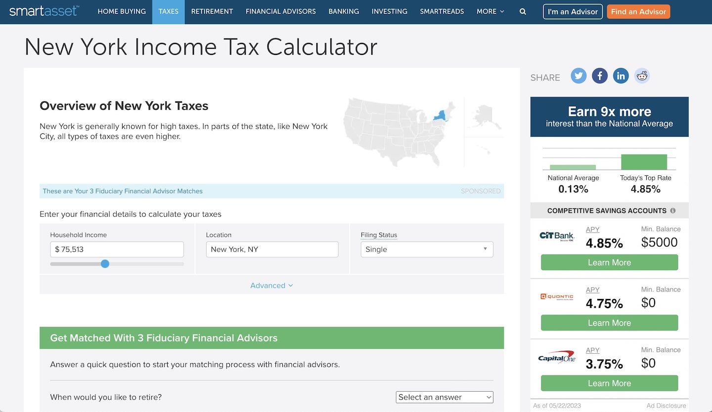 Income tax calculator
