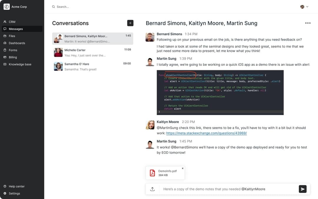 Messaging app in Assembly
