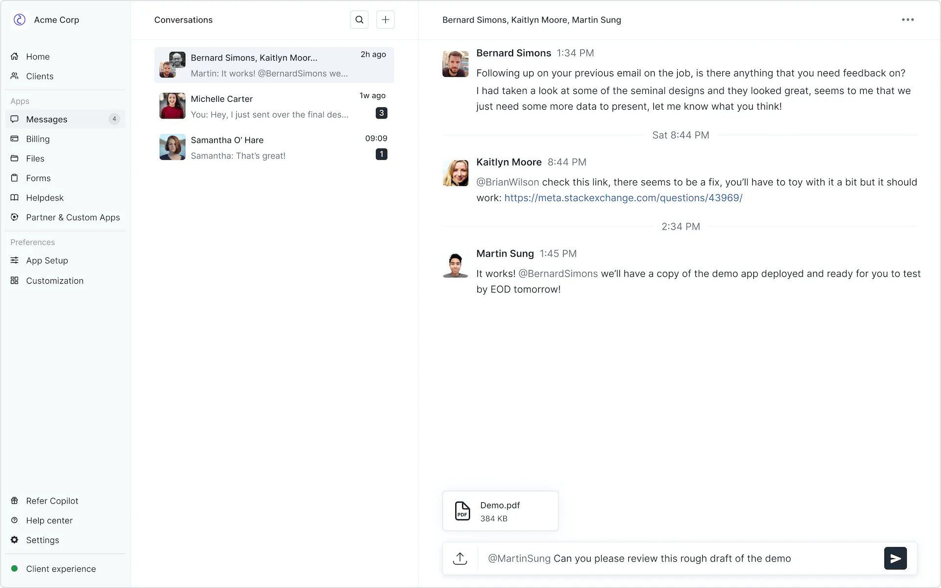 Messaging app in Assembly